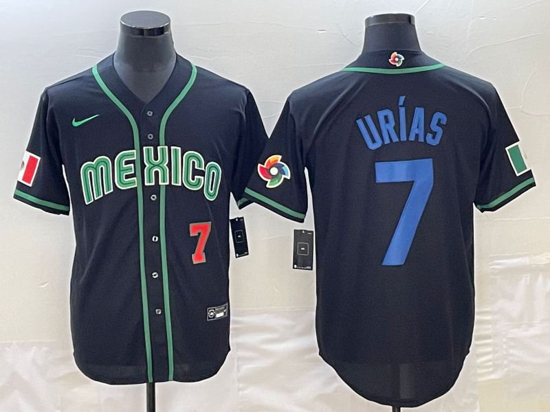 Men 2023 World Cub Mexico #7 Urias Black Nike MLB Jersey20->more jerseys->MLB Jersey